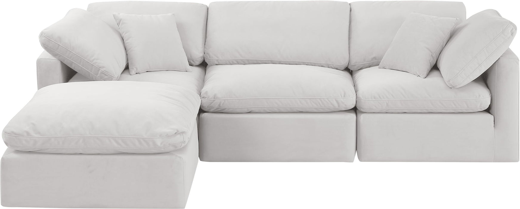 Indulge - Velvet 4 Piece Modular Sectional With Chaise - Simple Home Plus
