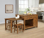 Mayfair - 3 Piece Kitchen Island With Extension Table - Dark Oak - Simple Home Plus