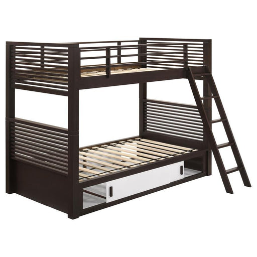 Oliver - Twin Over Twin Bunk Bed - Java - Simple Home Plus