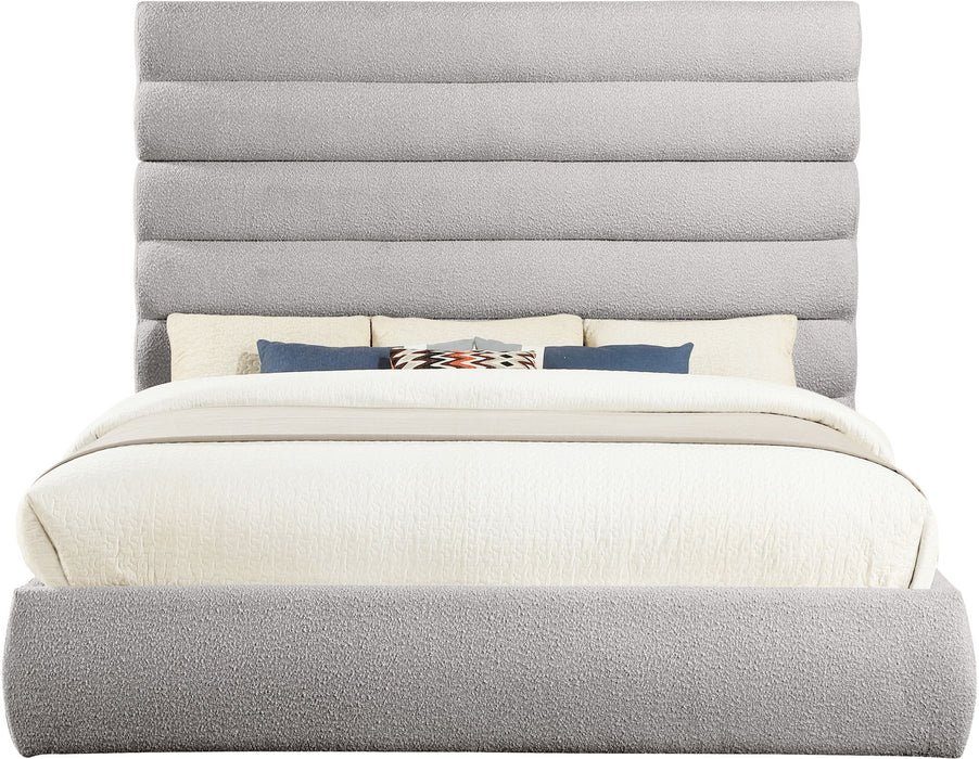 Adam - Boucle Fabric Bed With 70.5" Headboard - Simple Home Plus