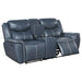 Sloane - Upholstered Padded Arm Reclining Loveseat - Blue - Simple Home Plus
