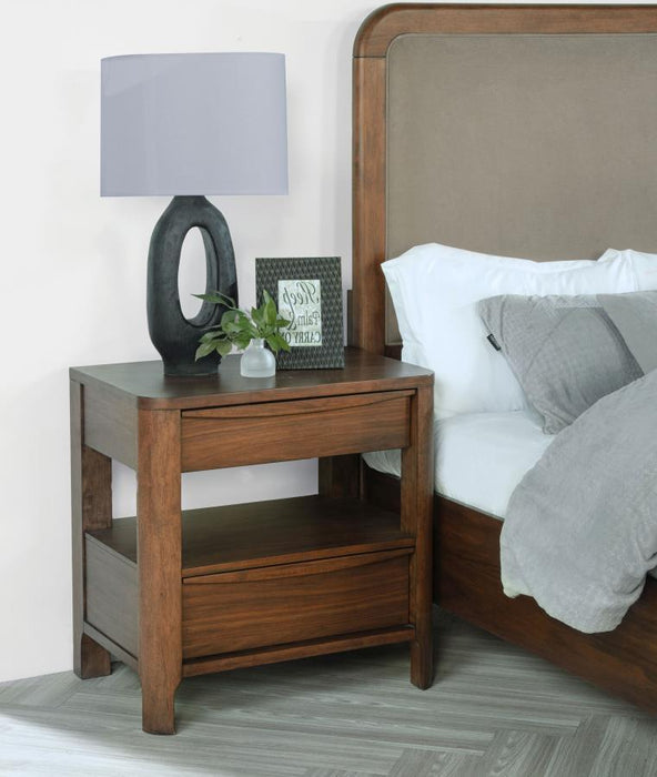 Maderia - 2-Drawer Nightstand Bedside Table - Walnut - Simple Home Plus