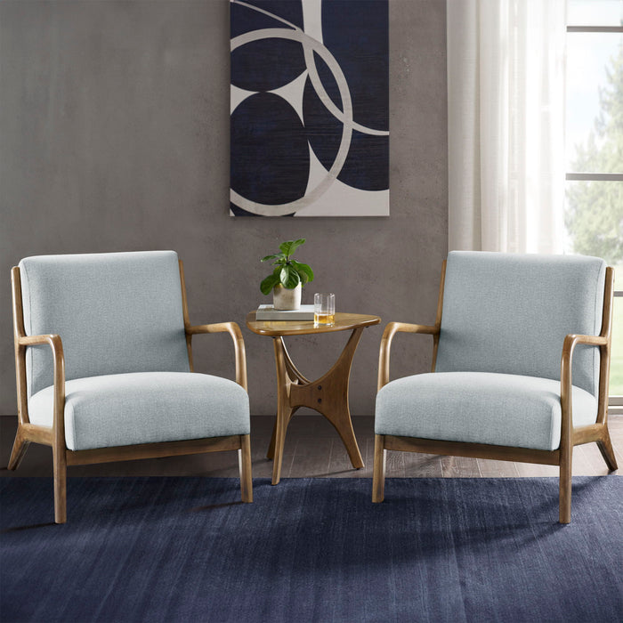 Novak - Mid-Century Modern Accent Armchair (Set of 2) - Light Blue - Simple Home Plus