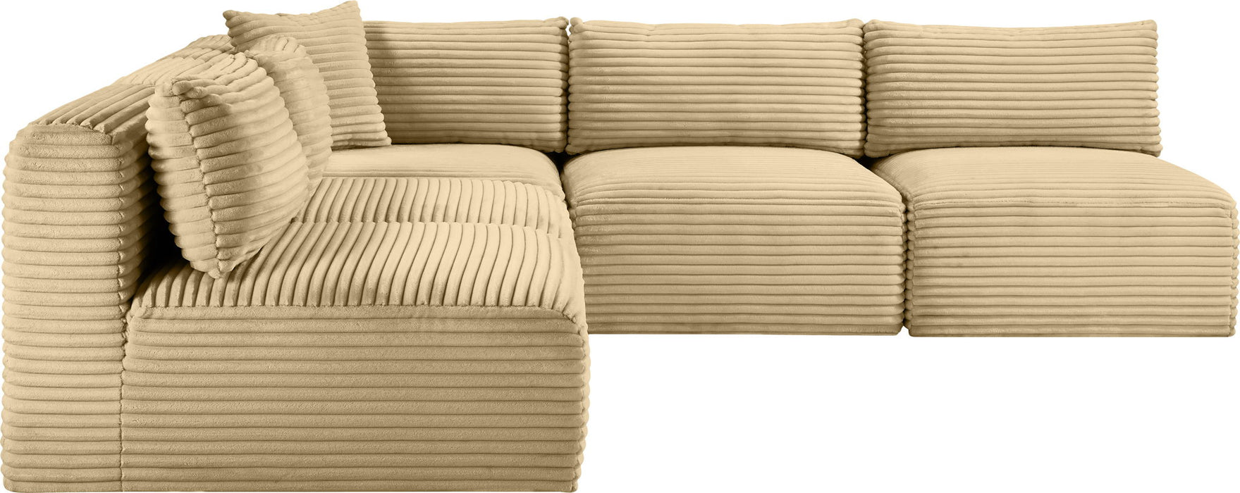 Shaggy - 5 Piece Modular Corner Armless Sectional - Simple Home Plus