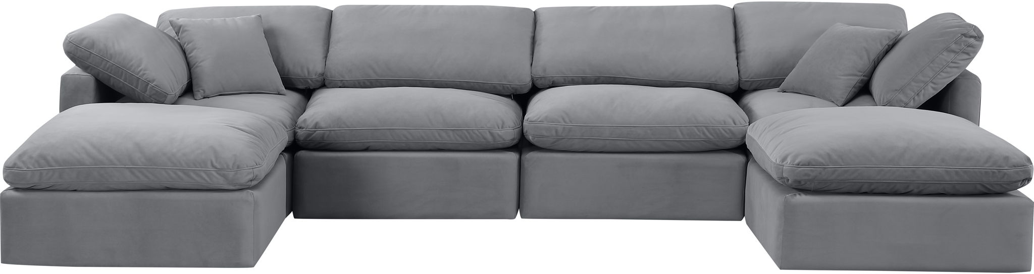 Indulge - Velvet 6 Piece Modular Double Chaise Sectional - Simple Home Plus