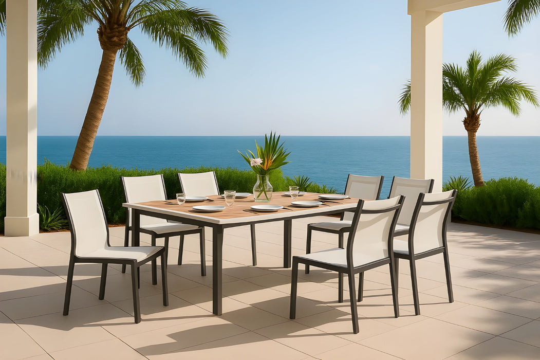 Nizuc - Outdoor Patio Dining Chair With Gray Frame (Set of 2) - Simple Home Plus