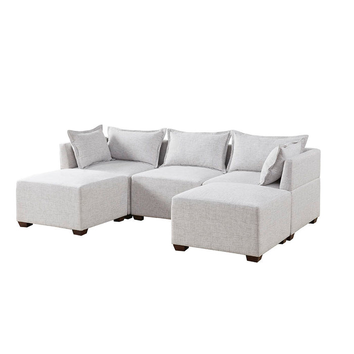 Molly - Modular Ottoman - Silver Gray - Simple Home Plus