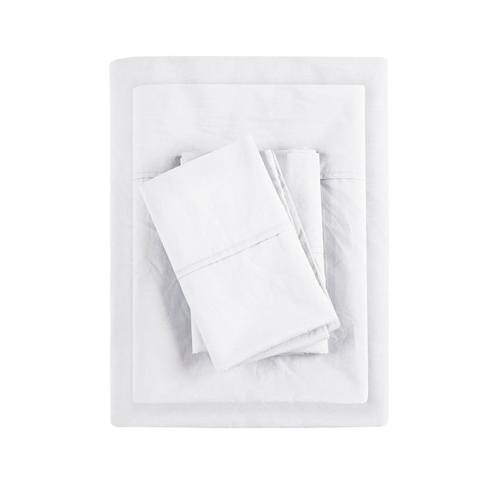 Queen Peached Percale Sheet Set - White - Simple Home Plus