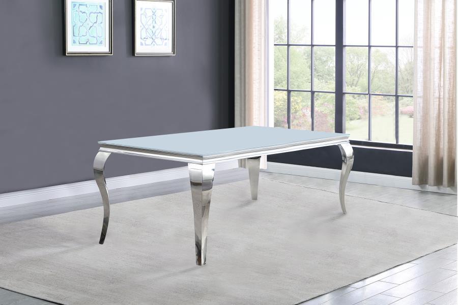 Carone - Rectangular Glass Top Dining Table - Simple Home Plus