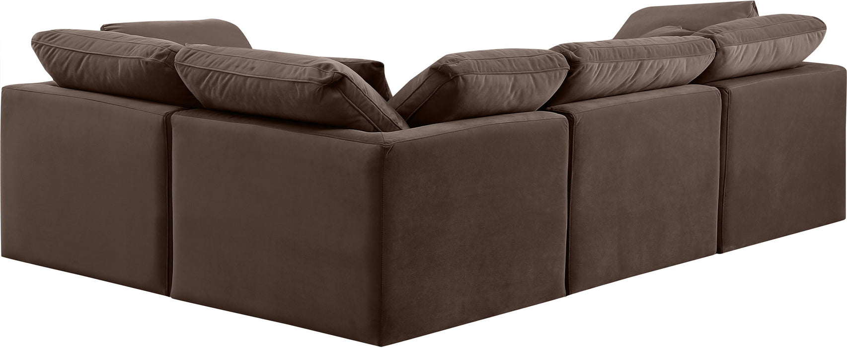 Indulge - Velvet 4 Piece Modular Corner Sectional - Simple Home Plus