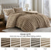 Jasmine - 3 Piece Full/Queen Ultrasoft Ribbed Comforter Set - Taupe - Simple Home Plus