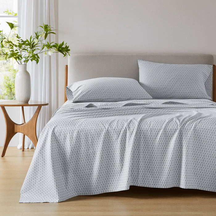 Cotton 144TC - Queen Printed Sheets - Diamond Gray - Simple Home Plus