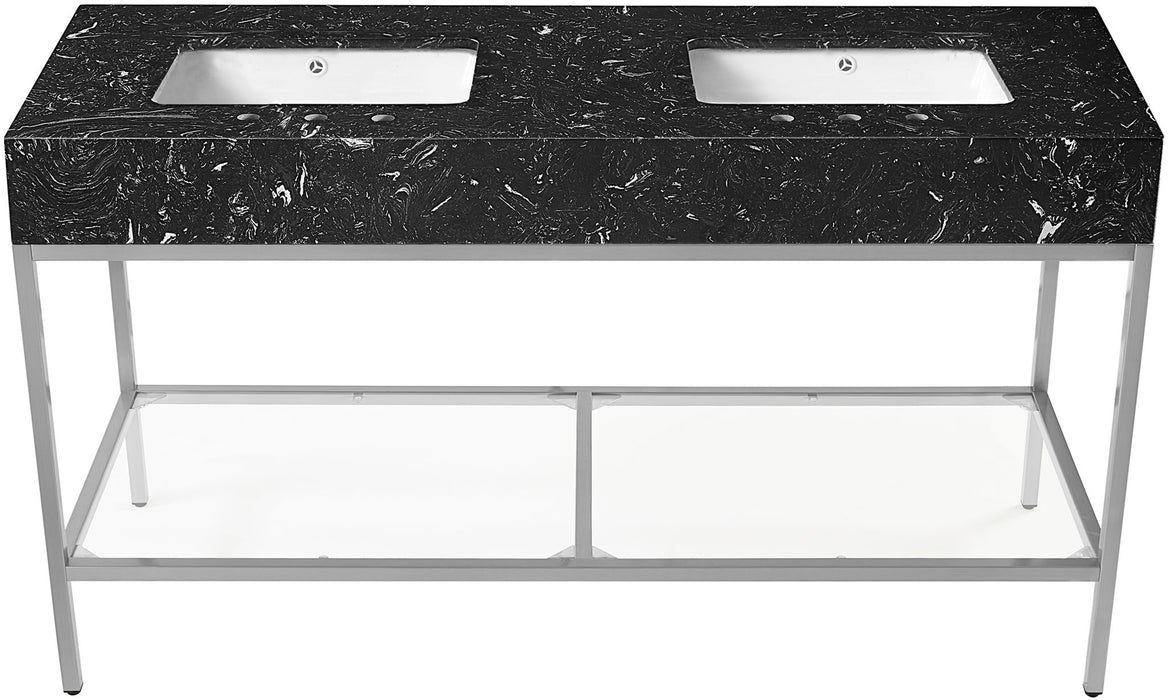 Marmo - Engineered Marble Bathroom Vanity With Chrome Base - Simple Home Plus