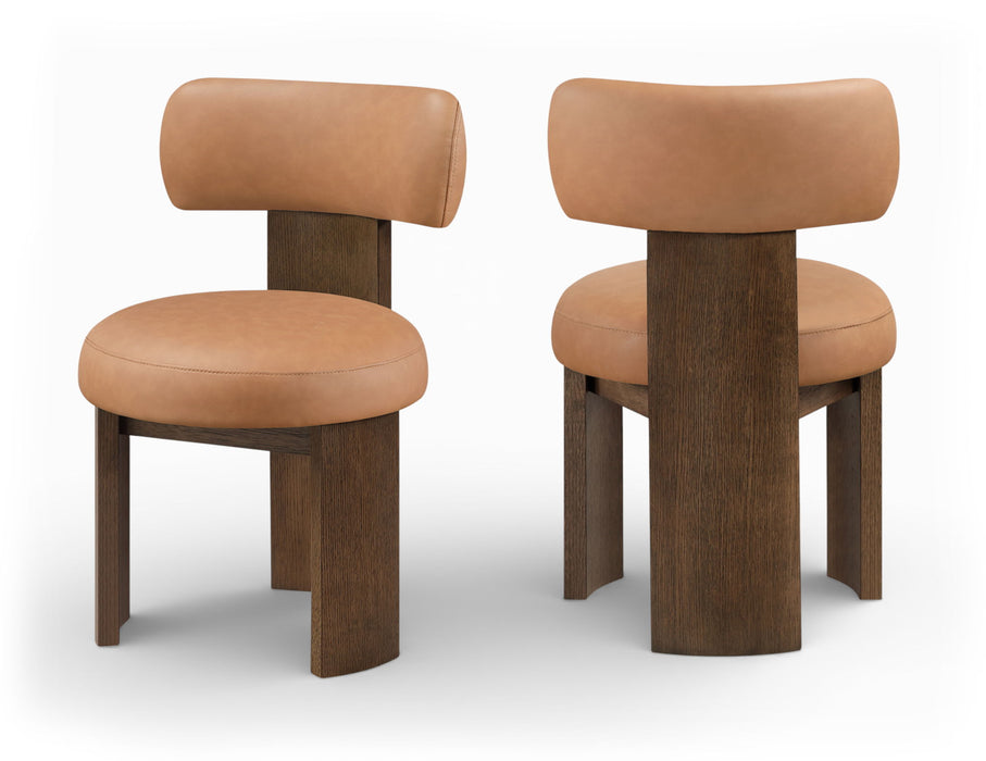Atelier - Vegan Leather Upholstered Dining Chair (Set of 2) - Painted Brown Frame - Simple Home Plus