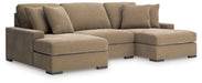 Calden - 3-Piece Sectional With Double Chaise - Sable - Simple Home Plus