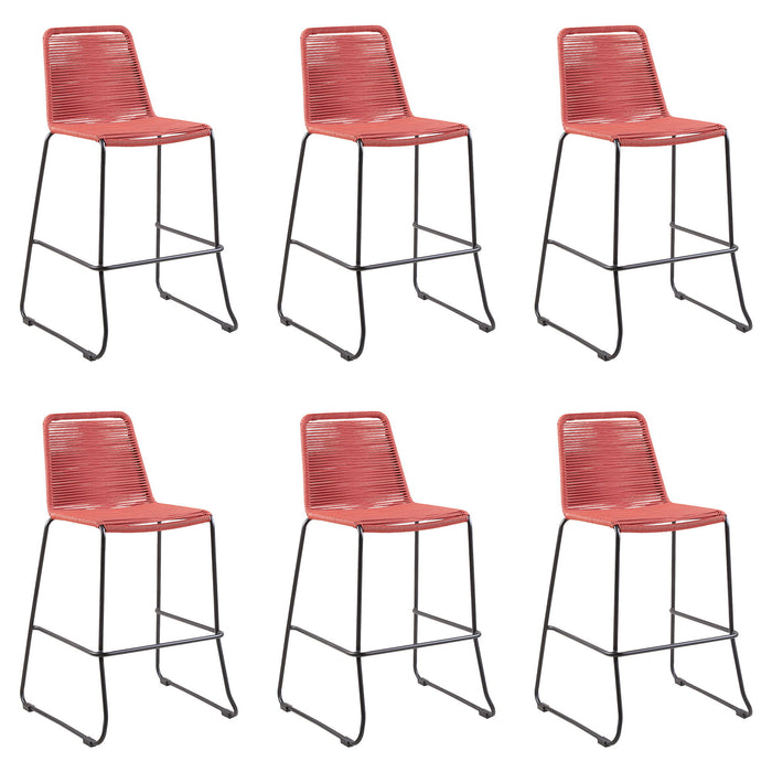 Shasta - 30" Outdoor Metal And Rope Stackable Barstool