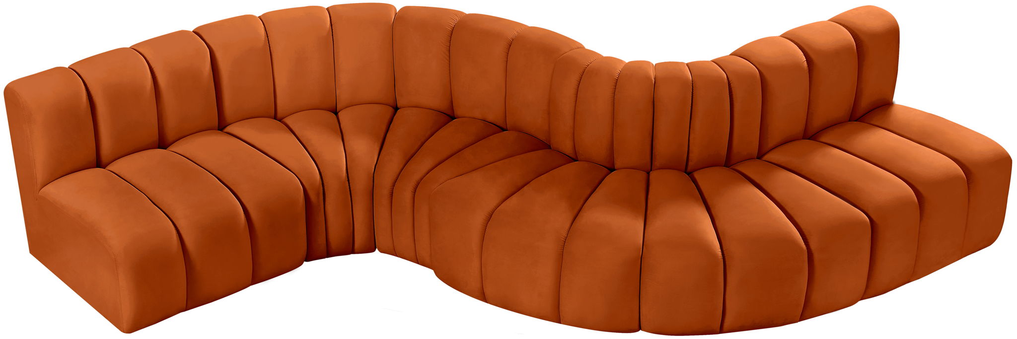 Arc - Velvet 6 Piece Curved Modular Sofa - Simple Home Plus