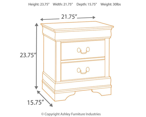Alisdair - Reddish Brown - Two Drawer Night Stand - Simple Home Plus