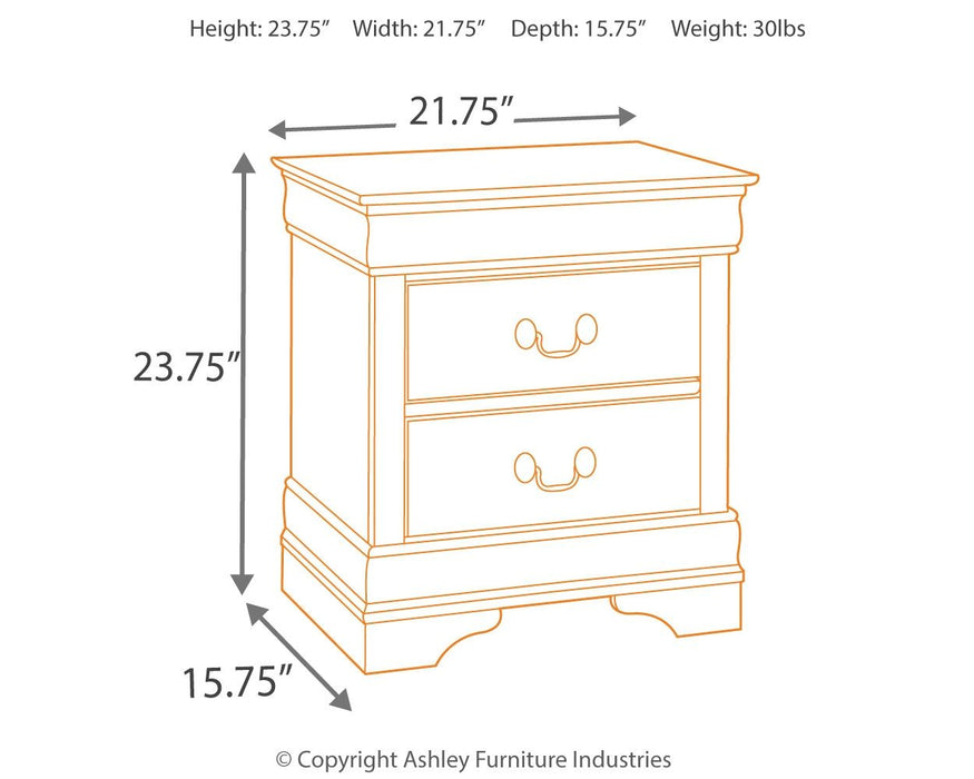 Alisdair - Reddish Brown - Two Drawer Night Stand - Simple Home Plus