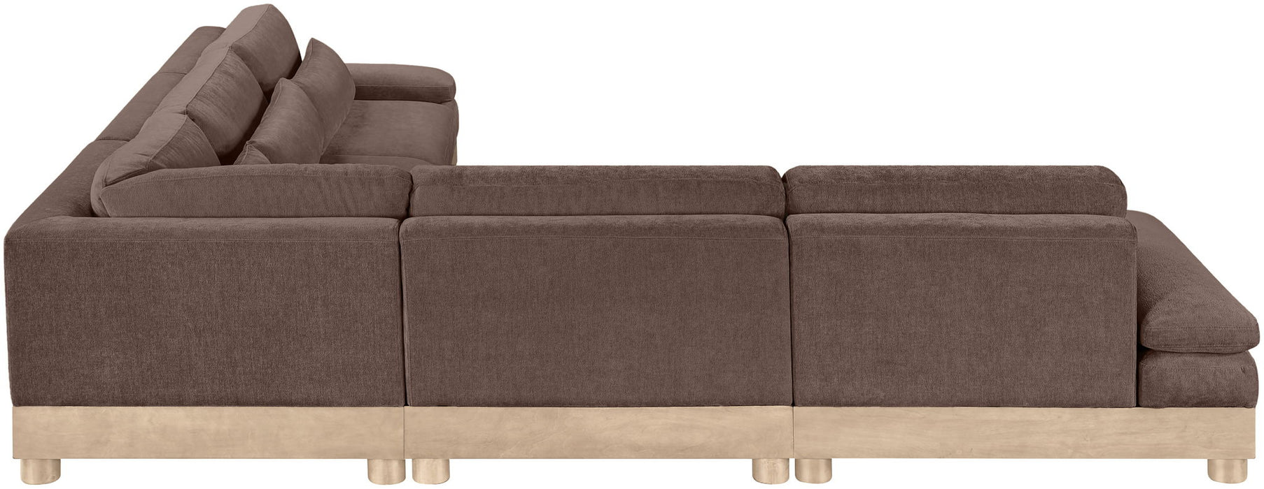 Turin - Chenille Fabric Upholstered Modular Sectional - Brown - Simple Home Plus
