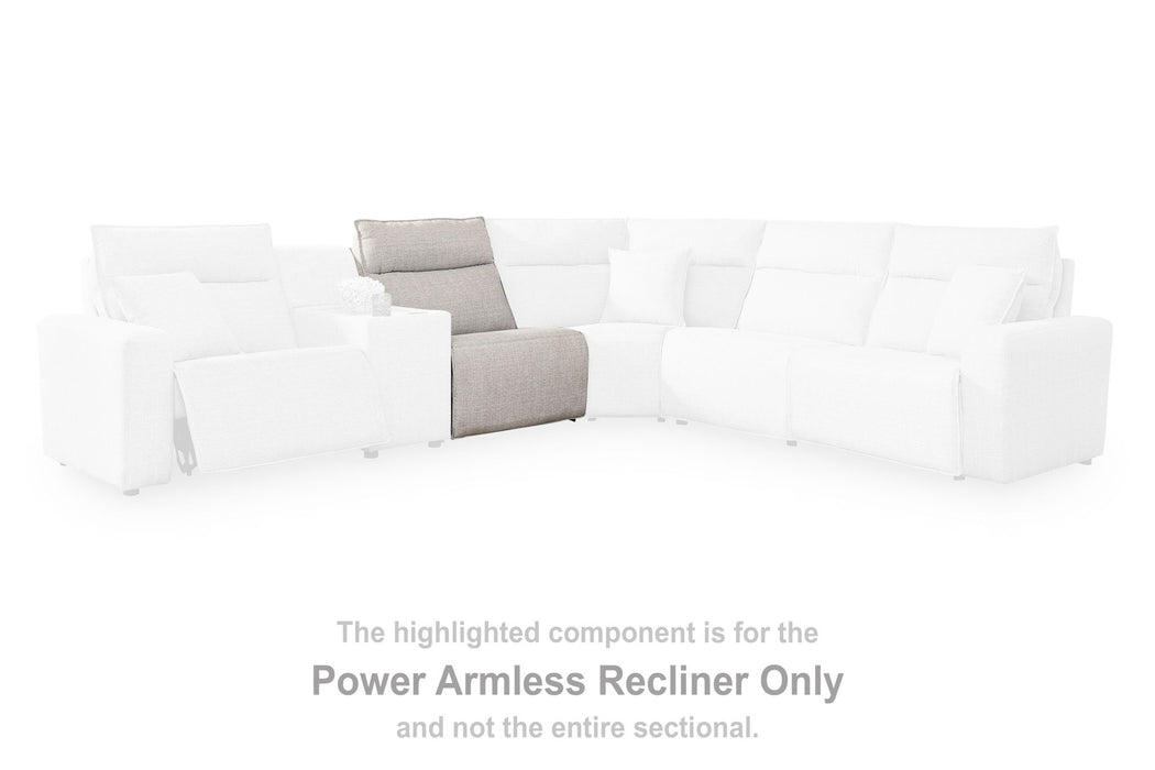 Modmax II - Power Armless Recliner With Adjustable Headrest - Stone - Simple Home Plus