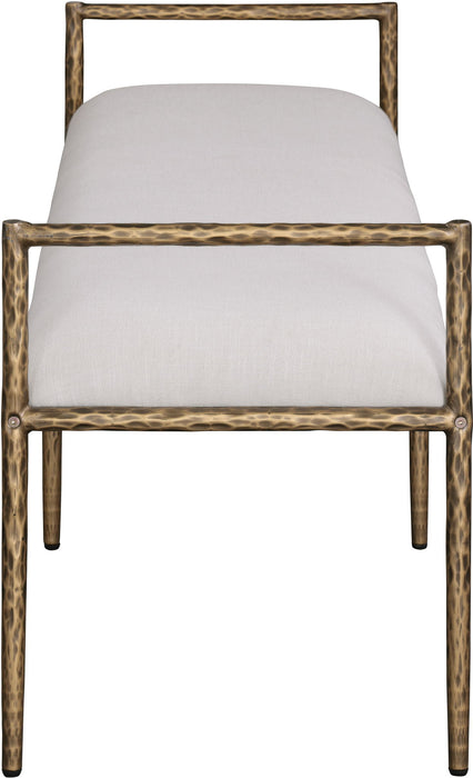Axis - Linen Textured  Beige Fabric Upholstered Bench - Simple Home Plus