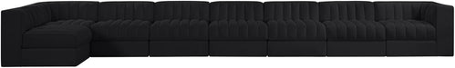 Rummi - Velvet Performance Fabric Upholstered 8 Piece Modular Sectional, L-Shaped (Right) - Simple Home Plus