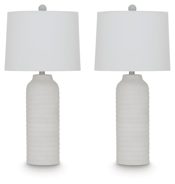 Vauville - Poly Table Lamp (Set of 2) - White - Simple Home Plus