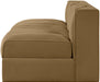 Rummi - Velvet Performance Fabric Upholstered 2 Piece Modular Armless Loveseat - Simple Home Plus