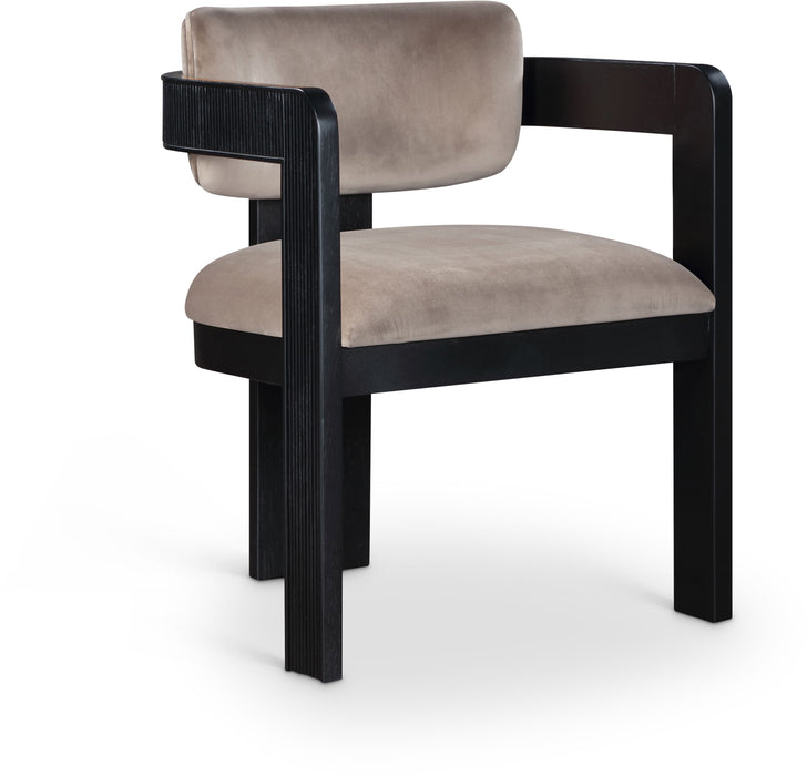 Sacha - Velvet Dining Chair With Black Base (Set of 2) - Simple Home Plus