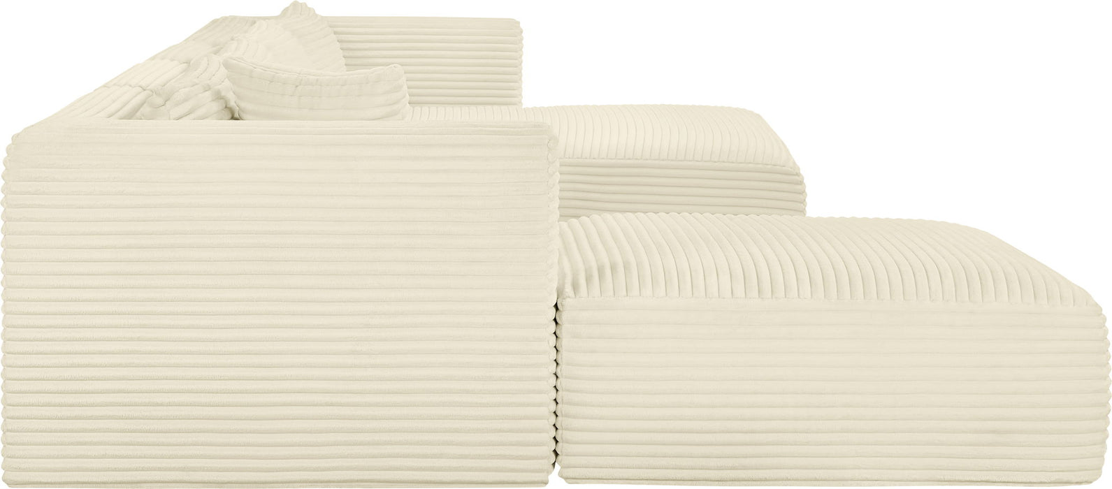 Shaggy - 5 Piece Modular Sectional With Chaise And Ottoman - Simple Home Plus