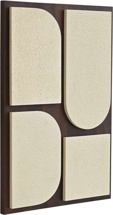 Icon - Mango Wood 4 Piece Wall Art - Brown / Natural - Simple Home Plus