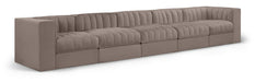 Rummi - Velvet Performance Fabric Upholstered 5 Piece Modular Sofa - Simple Home Plus