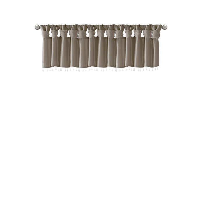 Emilia - Lightweight Valance With Beads - Pewter - Simple Home Plus