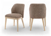 Valeo - Linen Textured Fabric Upholstered Dining Chair (Set of 2) - Painted Natural Base - Simple Home Plus