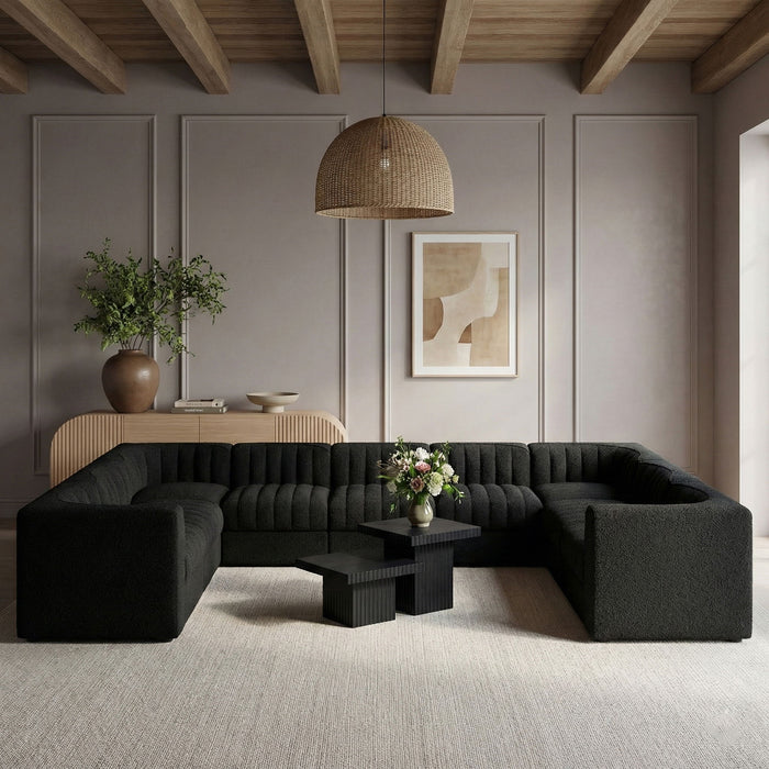 Rummi - Velvet Performance Fabric Upholstered 9 Piece Modular Sectional - Simple Home Plus