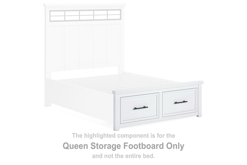 Ashbryn - Queen Storage Footboard - White / Natural - Simple Home Plus
