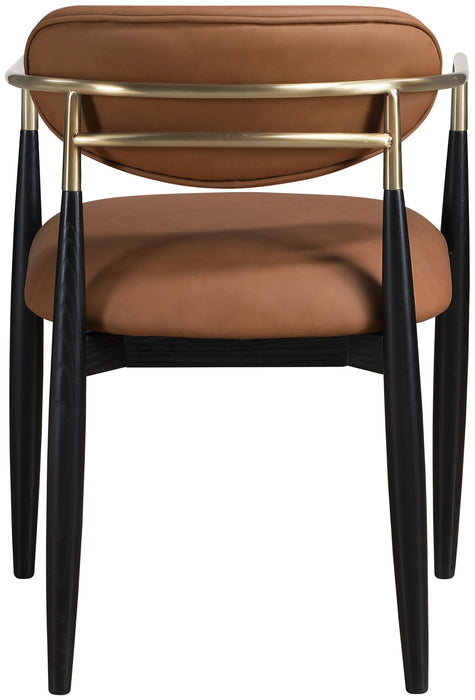 Riccio - Faux Leather Dining Arm Chair (Set of 2) - Black And Gold Frame - Simple Home Plus