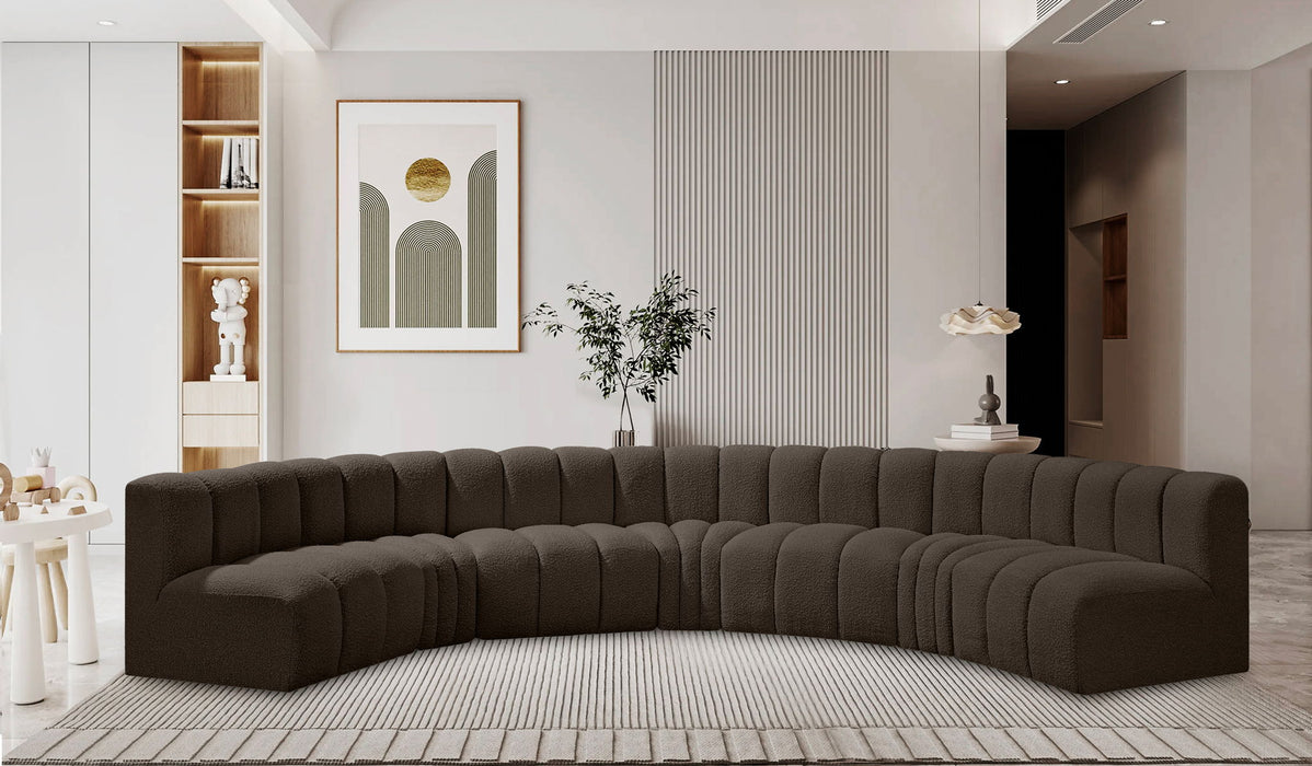 Arc - Boucle Fabric 7 Piece U-Shaped Modular Sofa - Simple Home Plus