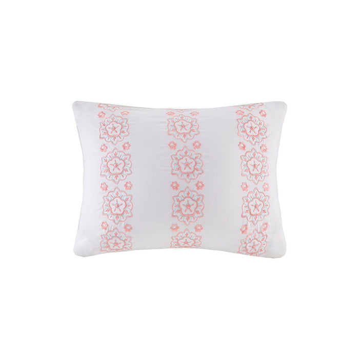 Loretta - Twin Long Comforter And Sheet Set - Coral - Simple Home Plus