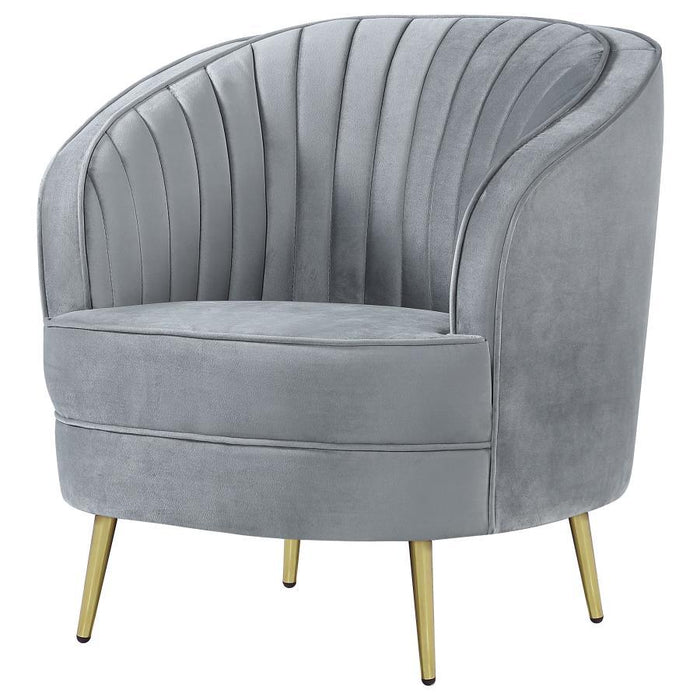 Sophia - Upholstered Channel Tufted Barrel Accent Chair - Simple Home Plus