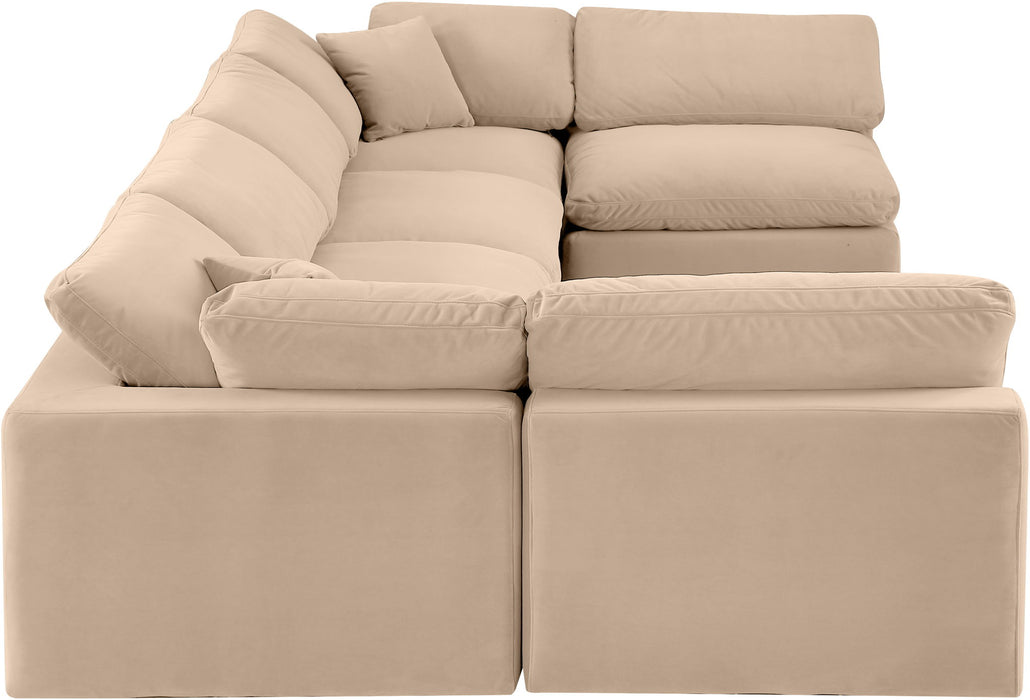 Comfy - 6 Piece Velvet Modular Armless Sectional - Simple Home Plus