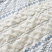 Imani - Cotton Printed Duvet Cover Set With Chenille - White / Navy - Simple Home Plus