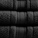 Adrien - Super Soft Cotton Quick Dry Bath Towel 6 Piece Set - Black - Simple Home Plus