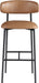 Lupita - Vegan Leather Upholstered Bar Stool With Matte Black Frame (Set of 2) - Simple Home Plus