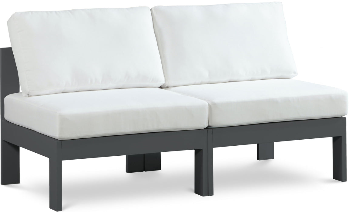 Nizuc - Outdoor Patio 2 Seat Armless Modular Sofa With Gray Frame - Simple Home Plus