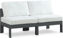 Nizuc - Outdoor Patio 2 Seat Armless Modular Sofa With Gray Frame - Simple Home Plus