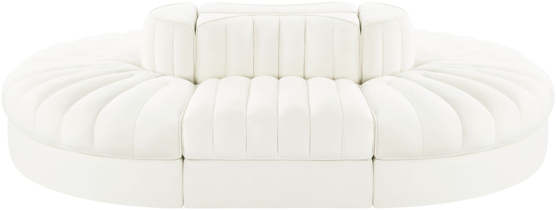 Rummi - Oval Velvet Performance Fabric Upholstered 6 Piece Modular Sectional - Simple Home Plus