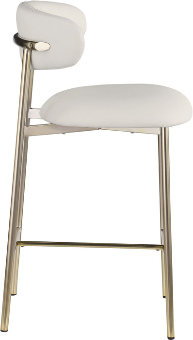 Lupita - Counter Stool With Brushed Gold Frame (Set of 2) - Simple Home Plus