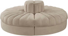 Rummi - Round Velvet Performance Fabric Upholstered 4 Piece Modular Sofa - Simple Home Plus